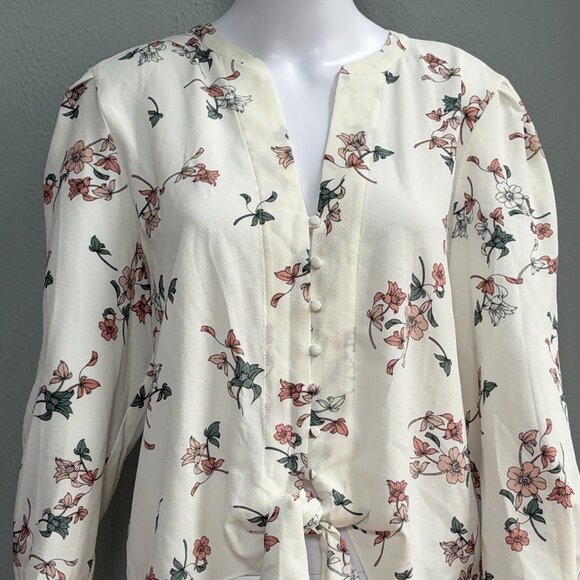 NWT 1.State Floral Cropped Blouse with Tie – Size Large - Picture 6 of 6